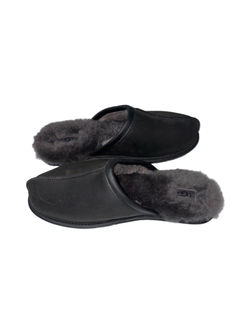 UGG Men's Dark Grey Sheepskin-Lined Slip-On Mules - Picture 5 of 6